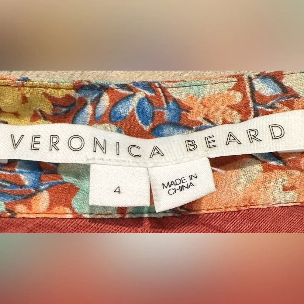 Veronica Beard Floral Lyndsay Ruffle Skirt Like New Size 4 - Picture 3 of 3
